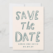 Scribble Funny Doodle Save the date 招待状 (正面)