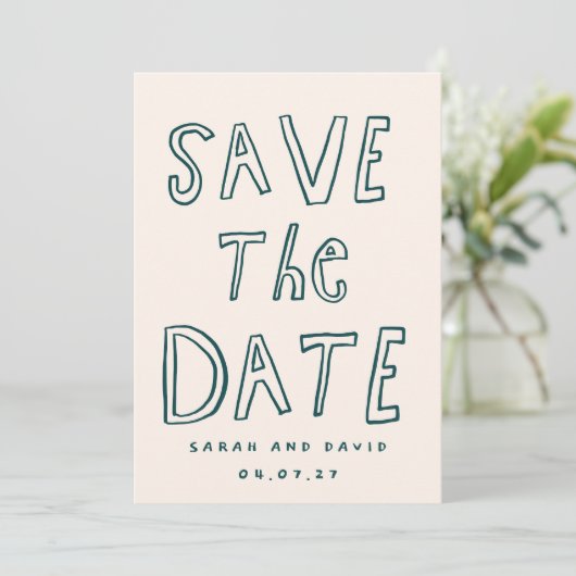 Scribble Funny Doodle Save the date 招待状 (スタンド正面)