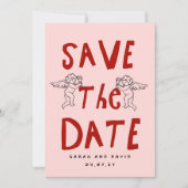 Scribble Funny Doodle Save the date Invitation 招待状 (正面)