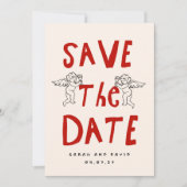 Scribble Funny Doodle Save the date Invitation 招待状 (正面)