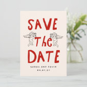 Scribble Funny Doodle Save the date Invitation 招待状 (スタンド正面)