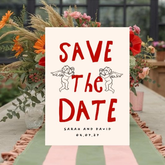 Scribble Funny Doodle Save the date Invitation 招待状