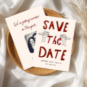 Scribble Funny Doodle Save the date Invitation 招待状