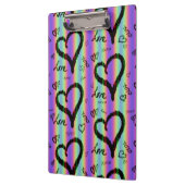 Scribble Love Xoxoハートストライプクリップボード クリップボード (左)