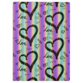 Scribble Love Xoxoハートストライプクリップボード クリップボード (裏面)
