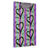 Scribble Love Xoxoハートストライプクリップボード クリップボード (右)