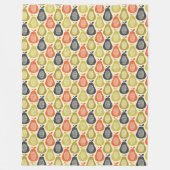 Scribble Pearカラー数々の、レトロモダンスタイル フリースブランケット (正面)