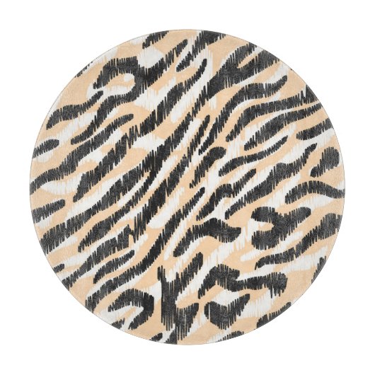 Scribble Zebra Leopard:ヴィンテージ カッティングボード (正面)