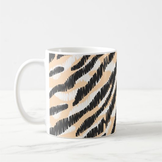 Scribble Zebra Leopard:ヴィンテージ コーヒーマグカップ (左)