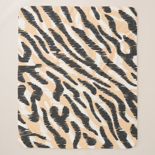Scribble Zebra Leopard:ヴィンテージ シェルパブランケット (正面)