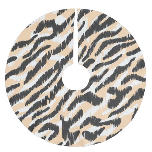 Scribble Zebra Leopard:ヴィンテージ ブラッシュドポリエステルツリースカート (正面)