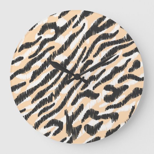 Scribble Zebra Leopard:ヴィンテージ ラージ壁時計 (正面)