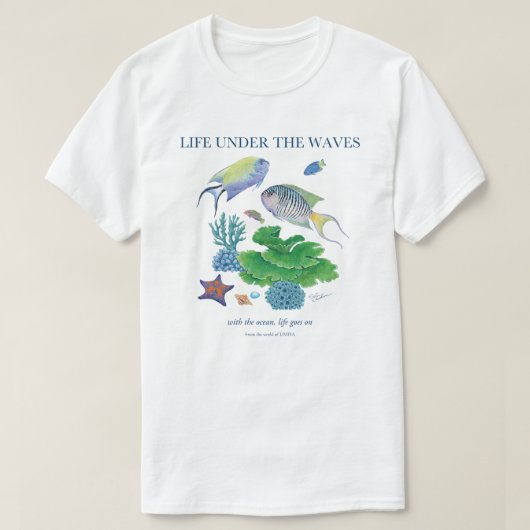 Scribbled Angelfish and More | Ocean Life Tシャツ (デザイン正面)