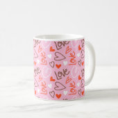 Scribbled Love Hearts Classic Mug コーヒーマグカップ (正面右)