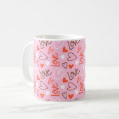 Scribbled Love Hearts Classic Mug コーヒーマグカップ (正面左)