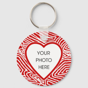 ScribbleprintのハートのボーダーKeychainのテンプレート キーホルダー