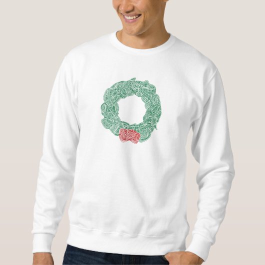 Scribbleprintsのクリスマスのリース スウェットシャツ (正面)
