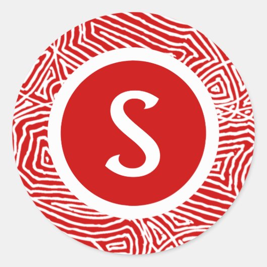 Scribblprintイニシャル ラウンドシール (正面)