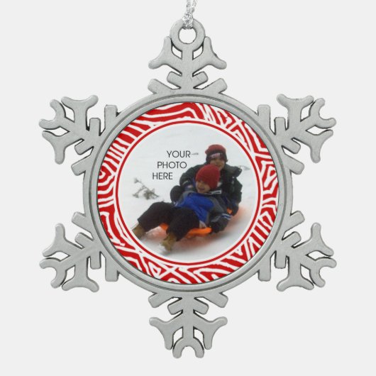 Scribblprintスノーフレーク スノーフレークピューターオーナメント (正面)