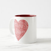 Scribblprintハート ツートーンマグカップ (正面左)