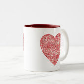 Scribblprintハート ツートーンマグカップ (正面右)