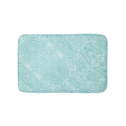Scribblprintesティール（緑がかった色） バスマット (正面)