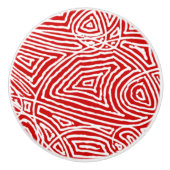 Scribblprints赤いパターン2ノブ セラミックノブ (正面)