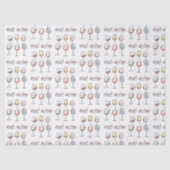 Scribbly doodle wine glass pattern Merry Christmas 薄葉紙 (正面)
