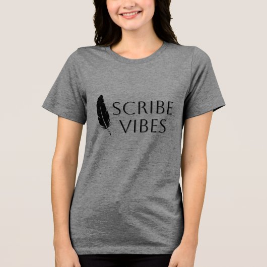 Scribe Vibes フェザークイル 作家 ライター 詩人 トライブレンドTシャツ (正面)