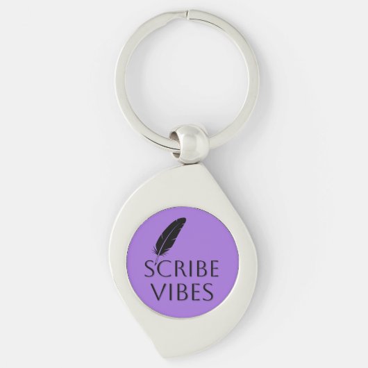 Scribe Vibes Purple Writers Authors Poets キーホルダー (正面)