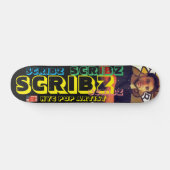 SCRIBZ NYC ARTIST ポップ・アートの 7 3/4"スケートボードデッキ スケートボード (横)