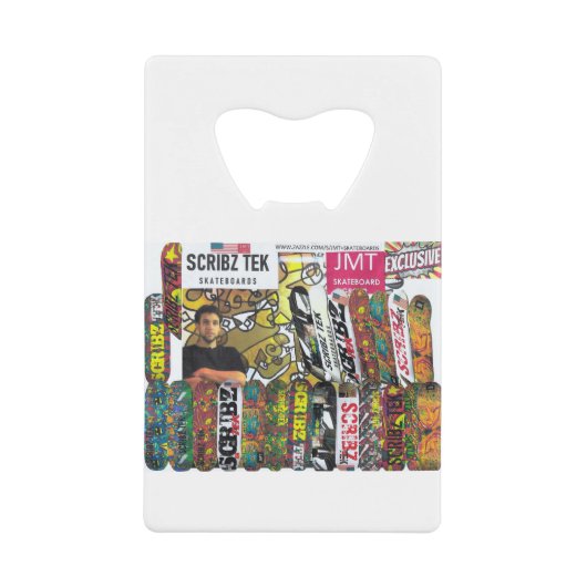 SCRIBZ TEK SKATEBOARDS / JMT USA クレジットカード栓抜き (正面)