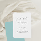 Scriptのモダンゲスト結婚詳細カード（青） エンクロージャーカード