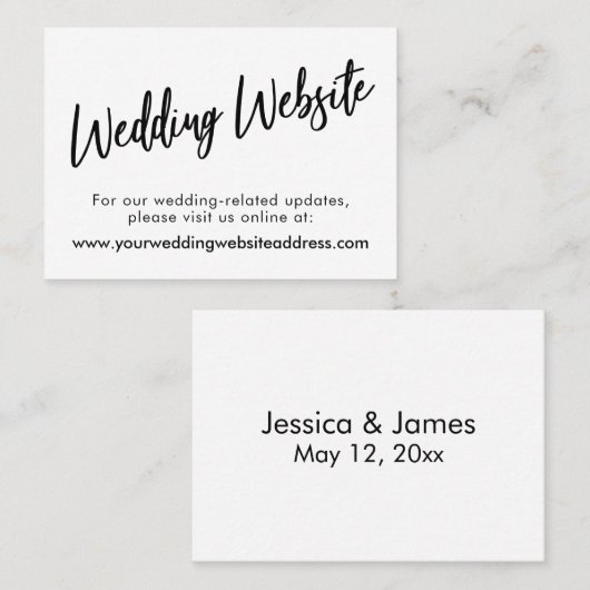 ScriptのモダンWeb結婚サイトのエンクロージャカード 名刺 (正面/裏面)