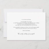 Scriptエレガントの結婚3枚の写真 ノートカード (裏面)