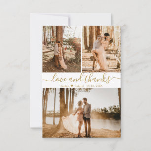 Scriptエレガントの結婚3 Photo Collage サンキューカード