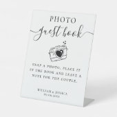 Scriptエレガントの結婚Photo Guest Book 台座サイン (正面)