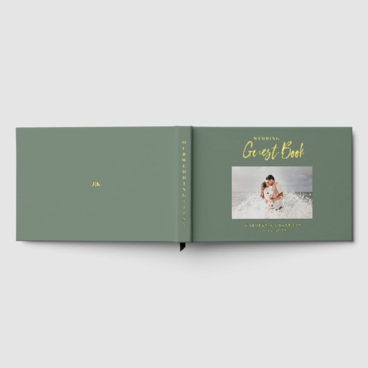 Scriptエレガントの結婚Photo Sage ゲストブック (全面)
