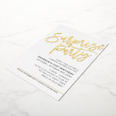 SCRIPTサプライズモダンバースデーパーティー黒金ゴールド 箔招待状 (回転した状態)