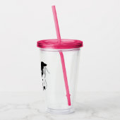 Scriptダックスフントのママ及び犬のシルエット アクリルタンブラー (左)