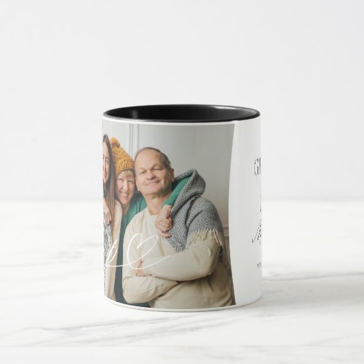 Scriptハートポップ・アートのが一瞬の写真に感謝 マグカップ (中央)