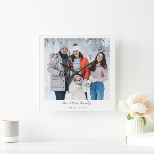 Scriptファミシンプルリの写真 スクエア壁時計 (ホーム)