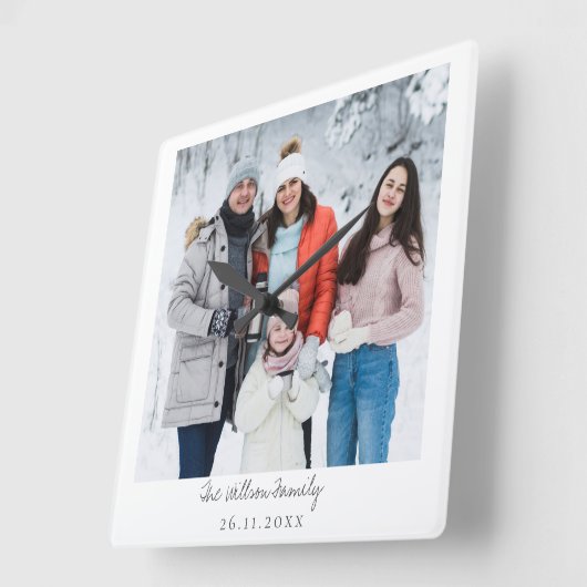 Scriptファミシンプルリの写真 スクエア壁時計 (傾斜)