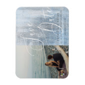 Scriptモダンのフレキ結婚シブルなフォトマグネット マグネット (縦)