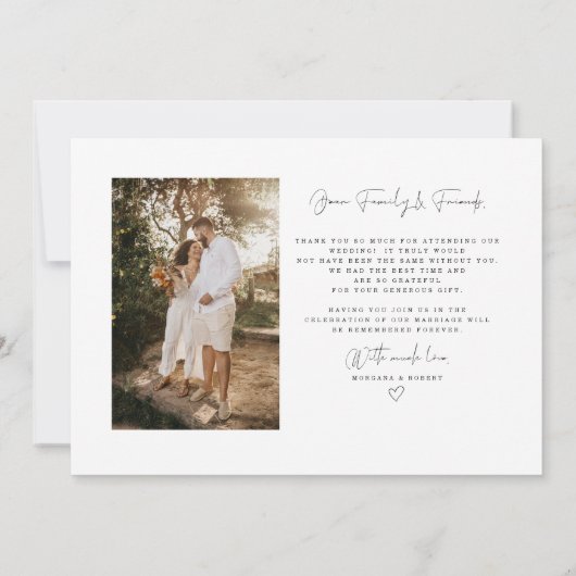 Scriptモダンの結婚2-Photoサンキューカード サンキューカード (裏面)