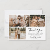 Scriptモダンの結婚Photo Collageサンキューカード サンキューカード (正面)