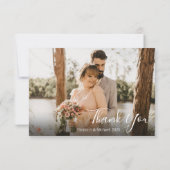 Scriptモダンの結婚Photo Collageサンキューカード サンキューカード (裏面)