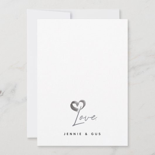 Scriptモダンの結婚Photo Flatサンキューカード サンキューカード (裏面)