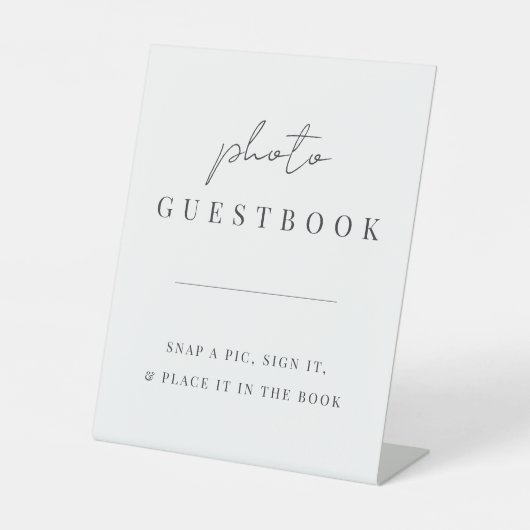 Scriptモダンの結婚Photo Guestbook 台座サイン (正面)
