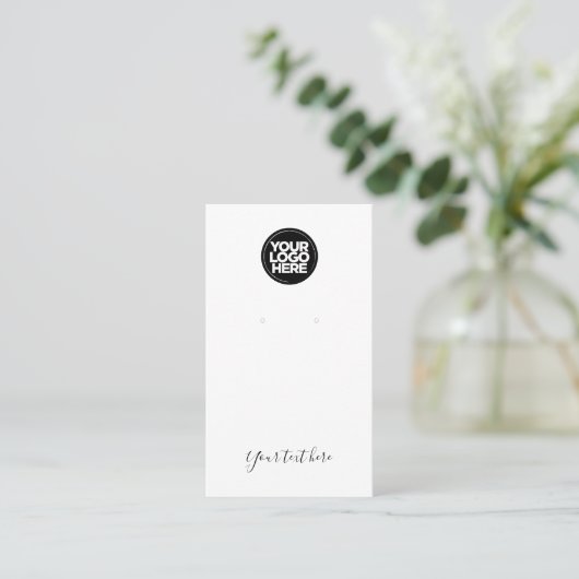 Scriptモダンロゴのイヤリンミニマルグ表示カード 名刺 (スタンド正面)